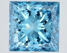 A 1 Ct Fancy blue Color Moissanite PRINCESS Cut loose Grade VVS1 Gemstone