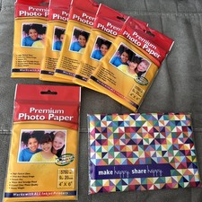 Lot of 5 Premium Photo Paper 20 Sheets High Optical Gloss Heavy weight 4x 6