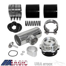 50mm 35psi Boost V-band Turbo Blow Off Valve Bov 3 Flange Tube Pipe Hose Kit