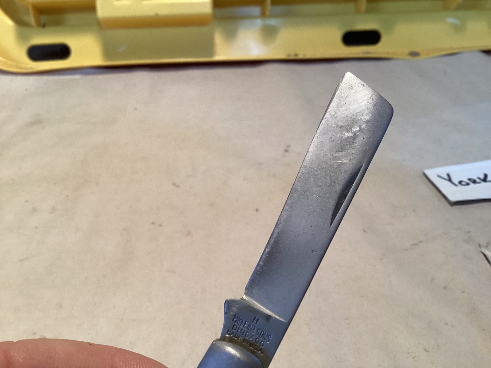 Vintage Klein model #H folding single blade pocket electrician knife