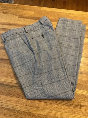 SPITALFIELDS Clothing Co Pants Trousers Slim Fit Mens Plaid Dress Size 32R