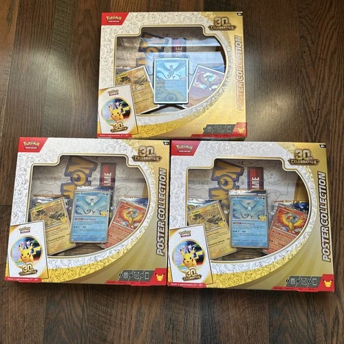 Pokemon 30th Celebration Poster Collection Lot of 3 Sealed