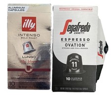 Segafredo Zanetti Ovation Espresso Nespresso Capsules Dark Roast Illy Intenso 20