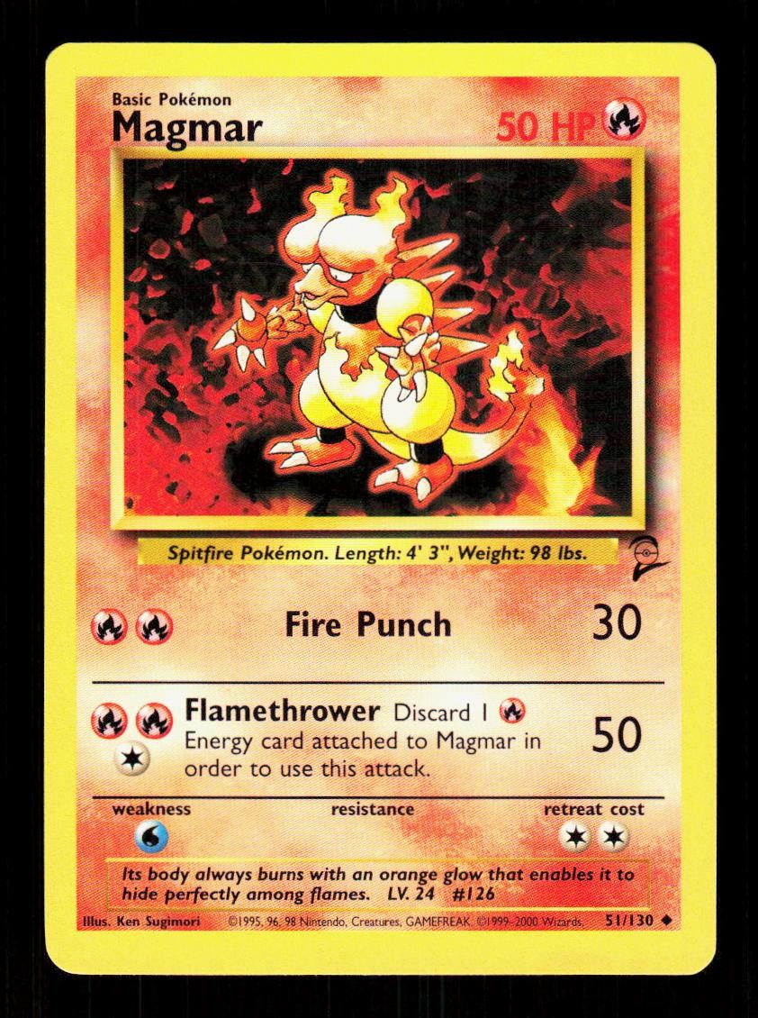 Magmar 51/130 Uncommon Base Set 2 Pokemon NM