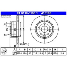 2x Bremsscheibe hinten für Mercedes Pagode W113 S-Klasse C126 W108 W116 | 26244