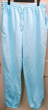 Women s Light Blue Fleece Jogger Sweatpants Elastic Waist Lounge Pants Size L