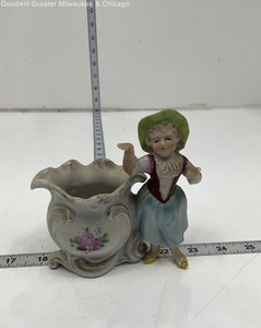 VTG Wales Victorian Woman Planter Decor