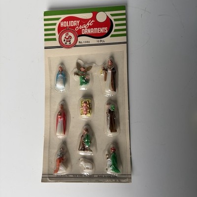 Vintage Walbead New York Miniature Holiday Craft Nativity Ornaments