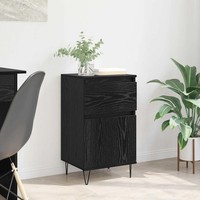 Sideboard Eichen-Optik Schwarz 35 X 40 X 70 Cm Holzwerkstoff