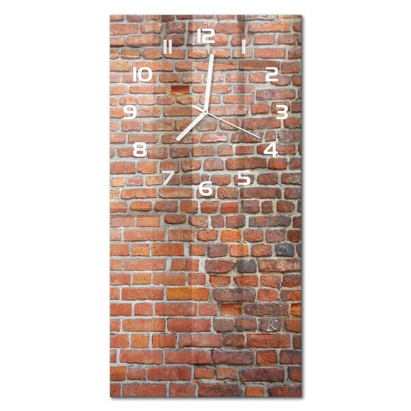 Design-Wanduhr Aus Glas Im Hochformat Backsteinwand WeißE Zeiger 30X60 Cm-image