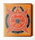 Christian Icon Eye of Providence, All-Seeing Eye, Handmade, Board, 17x14.5cm