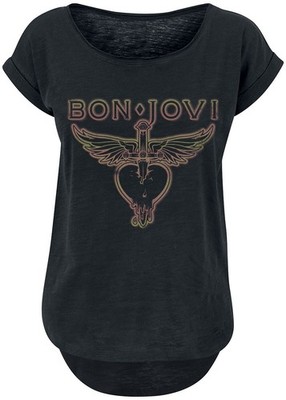 Bon Jovi T-Shirt Damen Heart & Dagger Outline schwarz Band-Merch, Bands