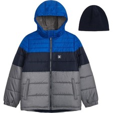 London Fog Boys' Heavyweight Puffer Jacket with Soft-Lined Hood and