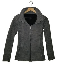 Lululemon Radiant II Jacket Heathered Core Dark Grey Full Zip Fleece Size 4