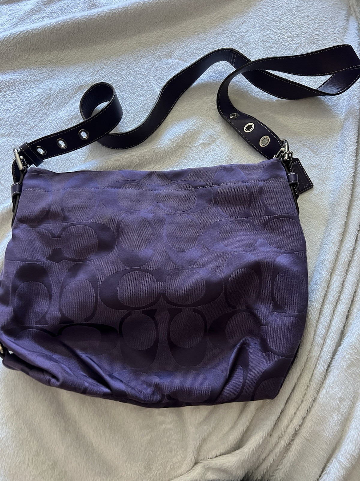 Coach F15067 Royal Purple Signature Duffle Shoulder B… - Gem