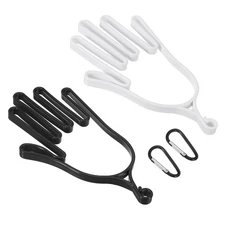 2 Pcs Golf Gloves Stretcher Keeper Support Rack Holder with Hook White/Black
