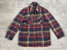 Vtg 70s Sportswear Sears Plaid Wool Flannel Button Up Jacket M Shacket Gorpcore