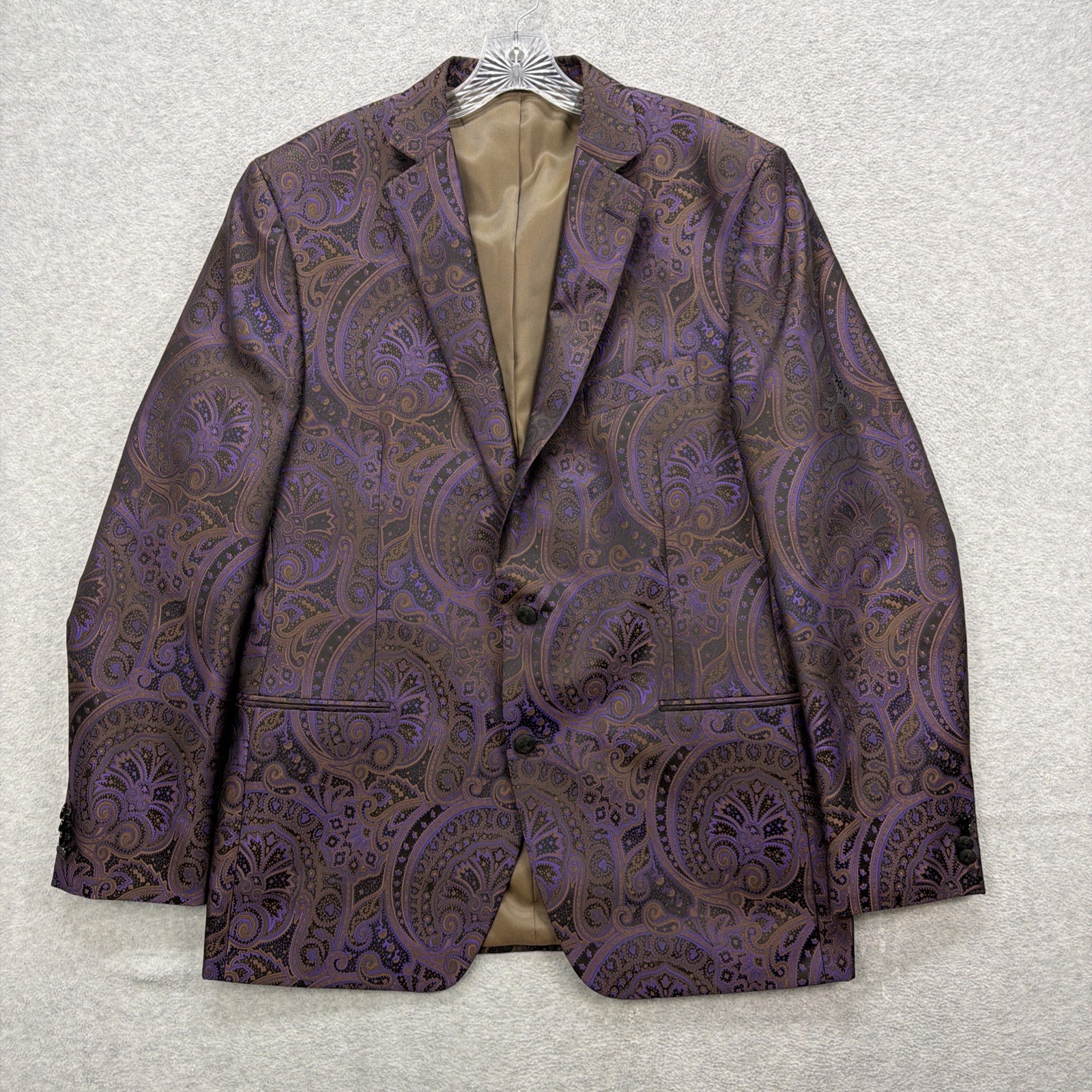 Van Heusen Studio Blazer Mens 44 Long Purple Paisley Suit Co