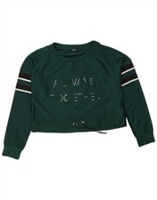 Liu Jo Womens Oversized Graphic Sweatshirt Jumper UK 10 Small Green AG09