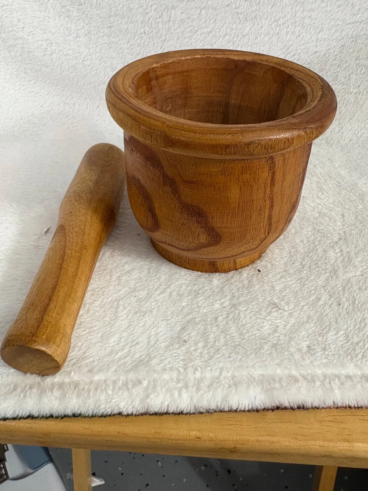 VINTAGE CLASSIC KITCHEN TOOL SET MORTAR/PESTLE CRAFTED FROM WOOD IMUSA