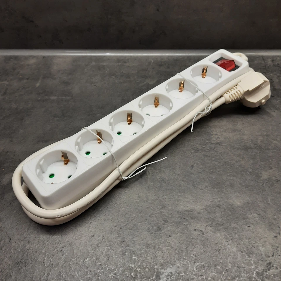 EVERFLOURISH 6-fach Verlängerung Mehrfachstecker 1,4 m weiß Tischsteckdose mit Schalter