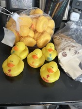 12 Yellow 2  Rubber Ducks With 5 Christian Theme Buddies