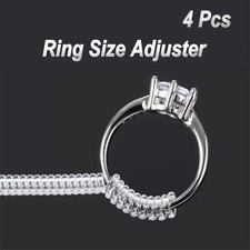 4-Pack Ring Size Adjuster Invisible Clear Ring Sizer Jewelry Fit Reducer Guard