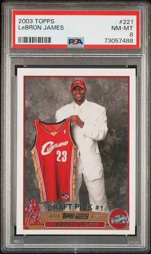 2003 Topps #221 Lebron James Rookie RC PSA 8 NM-MT HoF GOAT Lakers Cavaliers