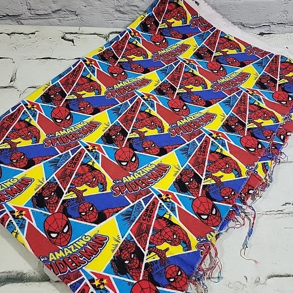 Lote de 3 piezas de tela de franela Spider-Man - 1,5 años - 0,50 años - 0,25 años acolchado coser artesanías Foto 3 de 4