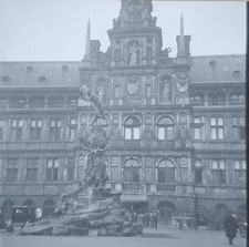 Hotel De Ville, Antwerp, Belgium, c1920s Magic Lantern Glass Slide