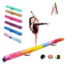 8ft Balance Beam Folding Gymnastics Beam Foam Balance Floor Beam Equipment fo...