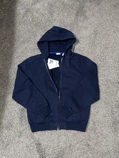 Men  s Navy Blue Burberry Zip Up Hoodie Size Large 100 Authentic