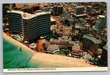 1971 Birds Eye View Sheraton Hotels On Waikiki Beach Hawaii Postcard