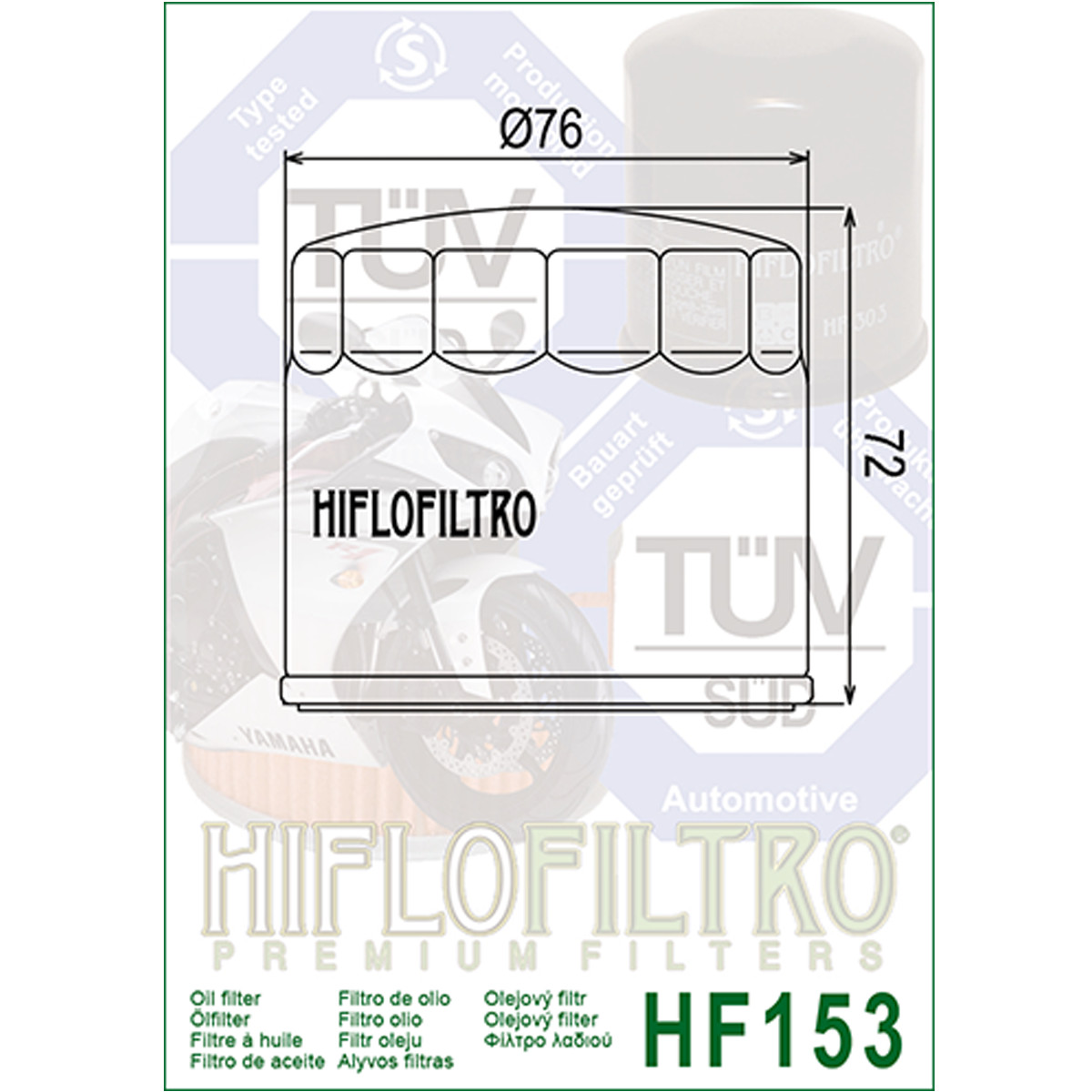 Hiflofiltro HF153 Oil Filter 3 Pack Ducati 1098, ST4 S 996 ABS, Monster 900
