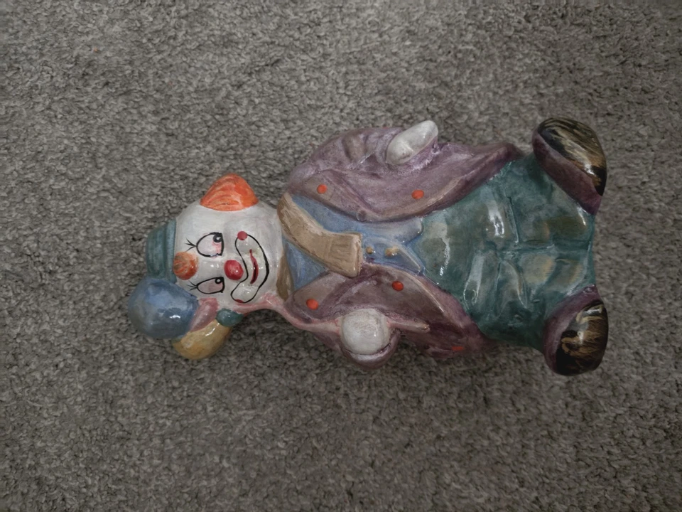 Vintage 1960s CLOWN MONEY BOX  ~ Painted 8" - Image 2 of 4