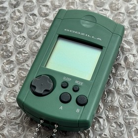 Sega Dreamcast Godzilla Green VMU Visual Memory Unit + Dust Cover HKT-7000 Japan