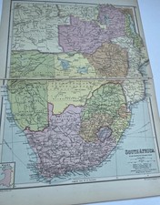 1930: Map Of South Africa PA #82/83 Print Railway Nautical Vintage Antique