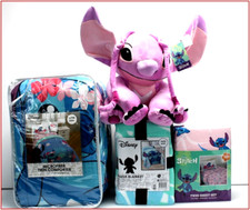 6 Piece- Disney STITCH Comforter Sheet Set Blanket Plush Weigt ANGEL TWIN