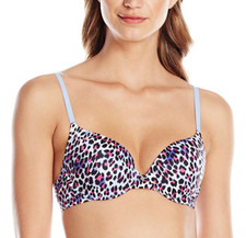 Betsey Johnson L26957 Boca Leopard Song Forever Perfect Demi Bra Size 32D