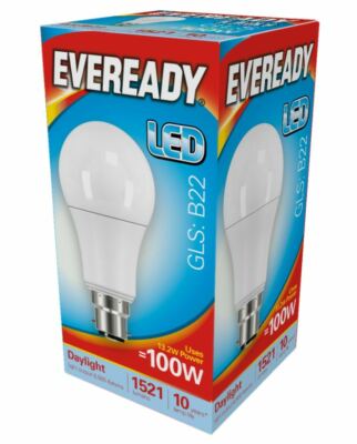 5 x 13,8w = 100w LED Bajonett BC GLS Glühbirne Tageslicht weiß 100 Watt Eveready