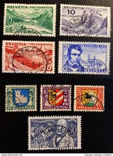 Schweiz Pro Juventute 1930 und 1931 Mi. 241-44 und 246-49 gestempelt/o komplett