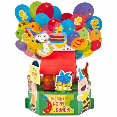 Birthday Card Peanuts Happy Dance Pop Up Birthday Card Ebay