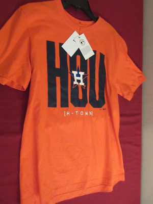 Nike Orange Houston Astros T Shirt Size Med. '' H-TOWN '' Baseball w/tags