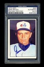 GENE MAUCH SIGNED 1975 SSPC PSA/DNA SLABBED AUTOGRAPHED MONTREAL EXPOS
