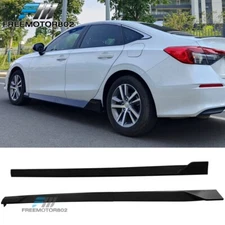 Fits 22-25 Honda Civic 11th Gen PP Side Skirts Diffuser Lips 4PCS - Matte Black