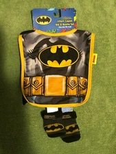 NWT Batman Infant Caped Bib and Bootie Set