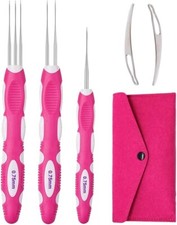 Dreadlocks Crochet Hooks with Ergonomic Handle, Braid Hair Locking Tool, 3pcs Dr