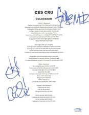Ces Cru Signed Colosseum Song Lyric Sheet Hip Hop Godemis Ubiquitous ACOA COA
