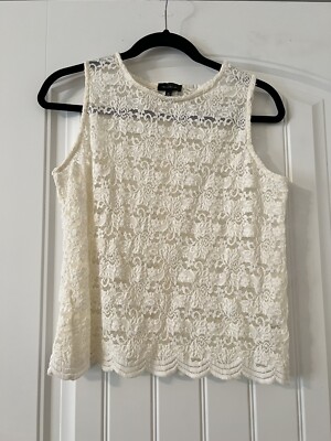 The Limited Ivory Lace Sleeveless Top - SIZE M