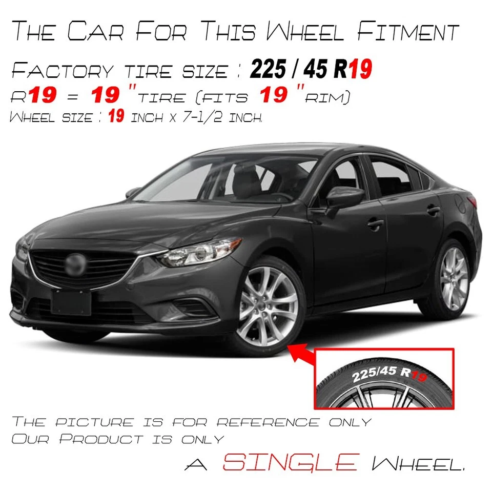 Llanta de repuesto de diseño plateado para Mazda 6 OEM 19" 2014-2017 64958B Foto 2 de 4